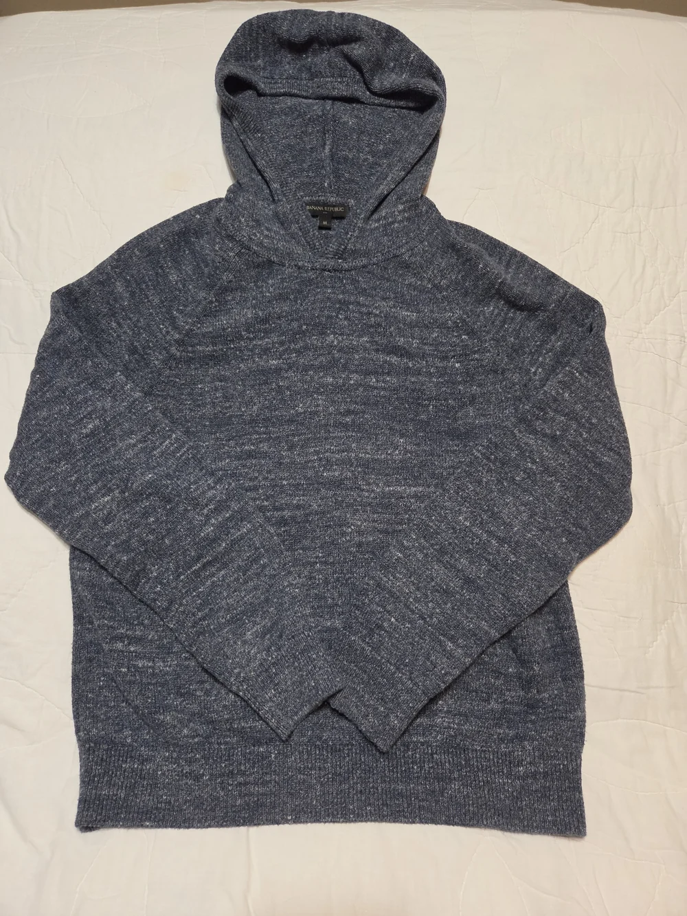 Banana Republic Men's Heather Navy Hoodie Sweater
